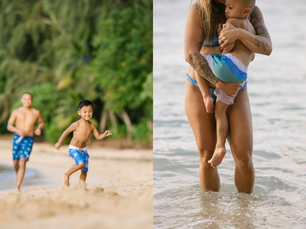 fun family photo session on the north shore of oahu
